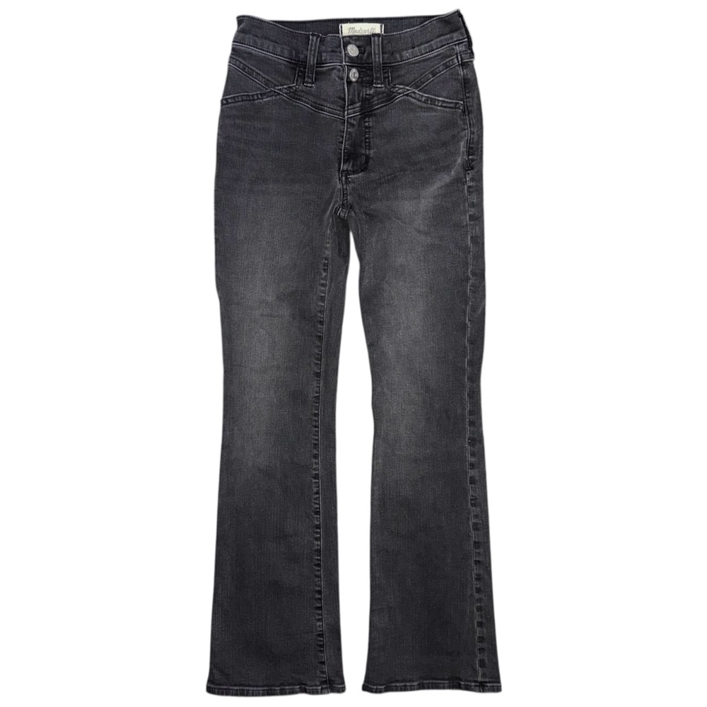 Madewell Mid Rise Kick Out Crop Flare Jeans Beckley Wash Black Women’s 23